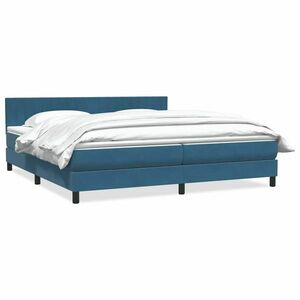 vidaXL sötétkék bársony rugós ágy matraccal 200x210 cm kép