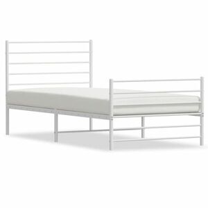 Fehér fém ágykeret fej- és lábtámlával 80x200 cm kép