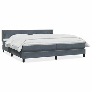 vidaXL sötétszürke bársony rugós ágy matrac nélkül 180x220 cm kép