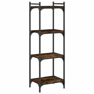 vidaXL 4 szintes füstös tölgy szerelt fa könyvespolc 40 x 30 x 120 cm kép