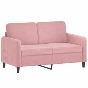 vidaXL kétszemélyes rózsaszín bársony kanapé 120 cm kép