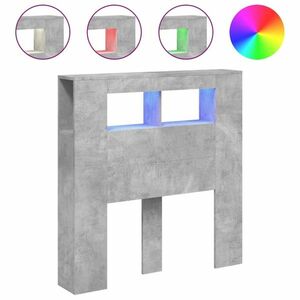 vidaXL betonszürke szerelt fa LED-es fejtámla 100x18, 5x103, 5 cm kép
