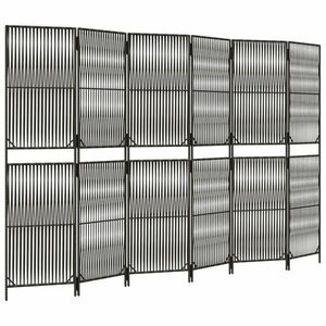 vidaXL szürke 6-paneles polyrattan térelválasztó kép
