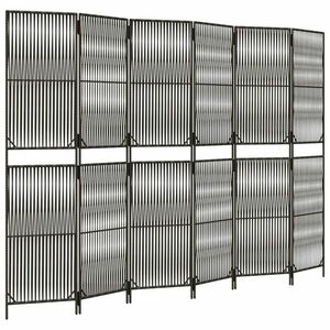 vidaXL szürke 6-paneles polyrattan térelválasztó kép