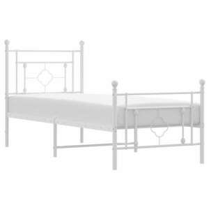 Fehér fém ágykeret fej- és lábtámlával 75 x 190 cm kép