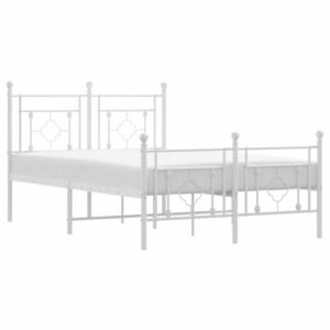 Fehér fém ágykeret fej- és lábtámlával 120x200 cm kép
