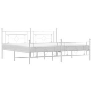 vidaXL fehér fém ágykeret fej- és lábtámlával 193 x 203 cm kép
