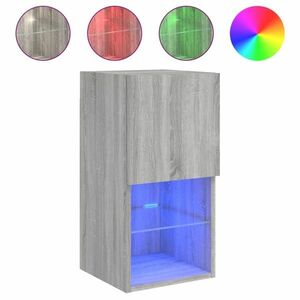 vidaXL szürke sonoma TV-szekrény LED-lámpákkal 30, 5 x 30 x 60 cm kép
