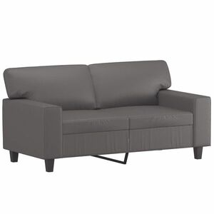 2 személyes szürke műbőr kanapé 120 cm kép