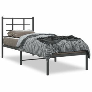 vidaXL fekete fém ágykeret fejtámlával 75 x 190 cm kép