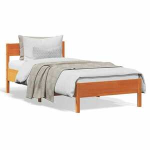 vidaXL viaszbarna tömör fenyőfa ágy matrac nélkül 75 x 190 cm kép