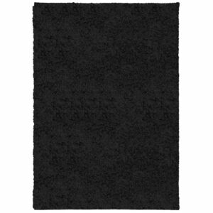vidaXL PAMPLONA fekete magas szálú bolyhos modern szőnyeg 160 x 230 cm kép
