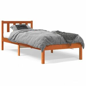 vidaXL viaszbarna tömör fenyőfa ágy matrac nélkül 75 x 190 cm kép