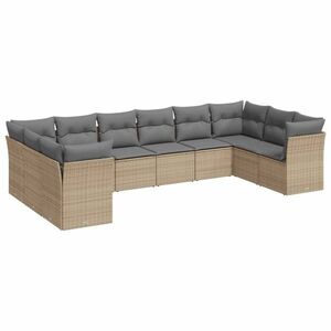 vidaXL 10 részes bézs polyrattan kerti ülőgarnitúra párnával kép