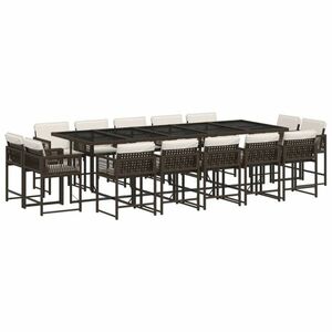 vidaXL 15 részes barna polyrattan kerti ülőgarnitúra párnákkal kép