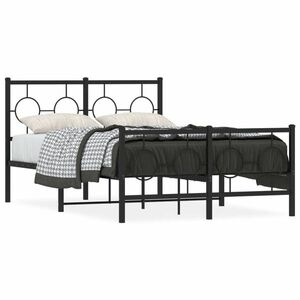 vidaXL fekete fém ágykeret fej- és lábtámlával 120 x 200 cm kép