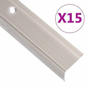 vidaXL 15 db pezsgőszínű L-alakú alumínium lépcsőélvédő 90 cm kép