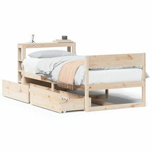 vidaXL tömör fenyőfa ágy matrac nélkül 100 x 200 cm kép