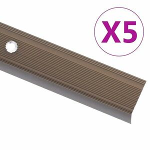 vidaXL 5 db barna L-alakú alumínium lépcsőélvédő 100 cm kép
