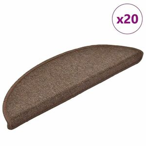 vidaXL 20 db kávébarna lépcsőszőnyeg 56x17x3 cm kép