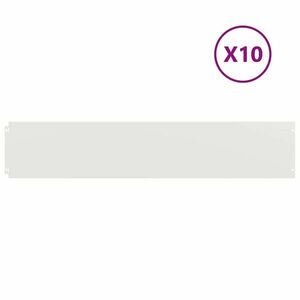 vidaXL Fűszegélyezés 10 db 20 x 103 cm Hidegen hengerelt acél Fehér kép