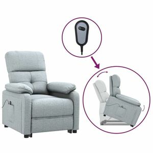 Világosszürke szövet felállást segítő fotel kép