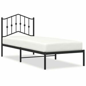 Fekete fém ágykeret fejtámlával 90 x 200 cm kép