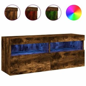 vidaXL füstös tölgy színű fali TV-szekrény LED-ekkel 100x30x40 cm kép