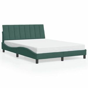 vidaXL sötétzöld bársony ágykeret matrac nélkül 120 x 200 cm kép