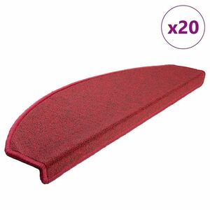 vidaXL 20 db bordeaux piros lépcsőszőnyeg 65x24x4 cm kép