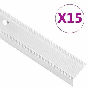vidaXL 15 db ezüstszínű L-alakú alumínium lépcsőélvédő 90 cm kép