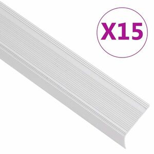 vidaXL 15 db ezüstszínű L-alakú alumínium lépcsőélvédő 134 cm kép