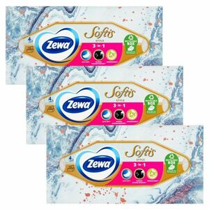 Zewa Softis Style 4 rétegű dobozos Papír zsebkendő 3x80db kép