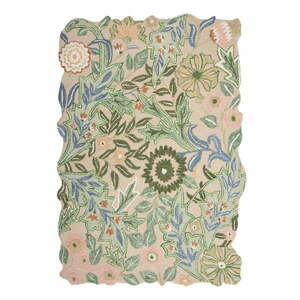 Zöld kézi szövésű gyapjú szőnyeg 160x230 cm Bryony Shaped Floral – Flair Rugs kép