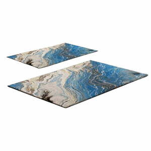 Kék fürdőszobai kilépő szett 2 db-os 60x100 cm – Foutastic kép