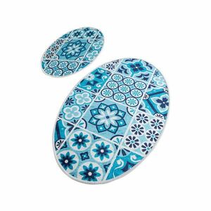 Kék fürdőszobai kilépő szett 2 db-os 60x100 cm Ceramic – Foutastic kép