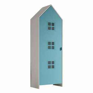 Fehér-világoskék gyerek ruhásszekrény 58x172x37 cm Casami Bruges – Vipack kép