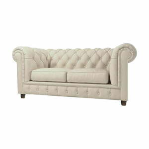 Krémszínű bársony kanapé 184 cm Cambridge – Ropez kép