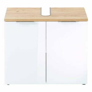 Fehér mosdó alatti szekrény tölgyfa dekorral 70x58 cm Pescara – Germania kép