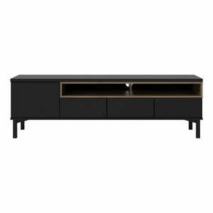 Fekete TV-állvány 156x48x48 cm Roomers – Tvilum kép