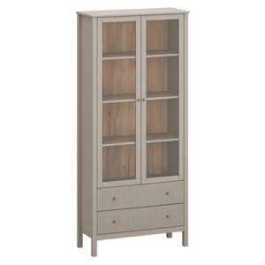 Vitrin, szürkésbarna Taupe/craft arany tölgy, KLIO 2W2S kép