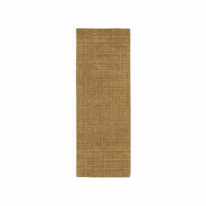 Okkersárga kézi szövésű gyapjú futószőnyeg 80x230 cm Mosaic Ochre – Lorena Canals kép
