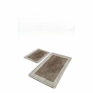 Szürkésbarna bársony fürdőszobai kilépő szett 2 db-os 60x100 cm – Mila Home kép