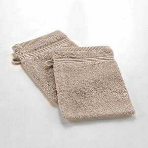 Világosbarna pamut mosdókesztyű 15x21 cm Tendresse – douceur d'intérieur kép