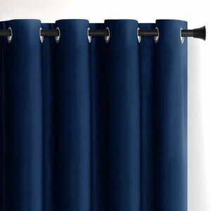 Sötétkék bársony dimout (részleges sötétítő) függöny 140x270 cm Eyelets – Restilo kép