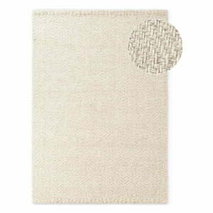 Krémszínű-elefántcsont színű kézi szövésű gyapjúkeverék szőnyeg 120x170 cm Majoli – Elle Decoration kép