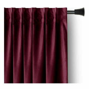 Borvörös bársony dimout (részleges sötétítő) függöny 140x245 cm Pleat – Restilo kép