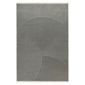 Szőnyeg, modern, íves vonalakkal díszített, sötétszürke, 200x290 cm - RONDOLE - Butopêa kép