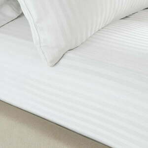 Fehér gumis lepedő 90x190 cm Satin Stripe - Catherine Lansfield kép