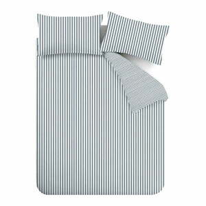 Kék kétszemélyes flanel ágyneműhuzat 200x200 cm Stripe – Catherine Lansfield kép